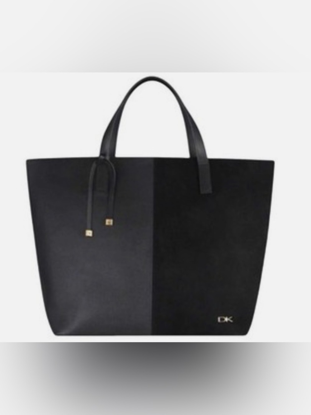 LIKE NEW Donna Karen Large Two Tone Vegan Leather & Suede Tote Bag
